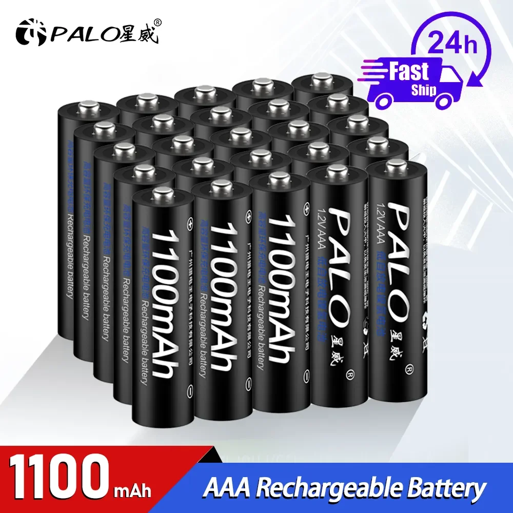 PALO 1,2 V AAA batería recargable Ni-MH 1,2 V 1100mAh 3A baterías recargables cargador inteligente para juguete de Control remoto