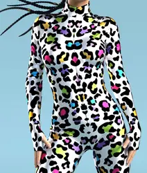Sexy Women Jumpsuit Dense Color Dots 3D Pattern Adults Halloween Cosplay Costume Party Jumpsuits Carnival Bodysuit Monos Mujer