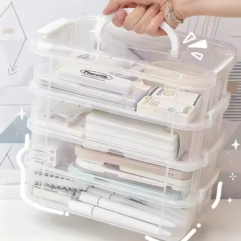Building Blocks Storage Box Transparent Visibility Tool Classification Boxes Moisture-Proof Grid Drawer Stackable Storage Casket