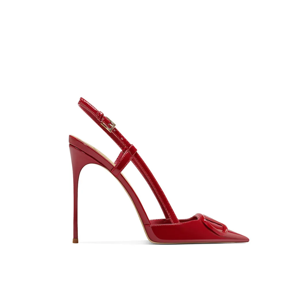 Women Nude Pointed Toe Thin Heel Sandals Spring New Arrival Open Back Closed Toe Elegant High Heel Sandals view 3