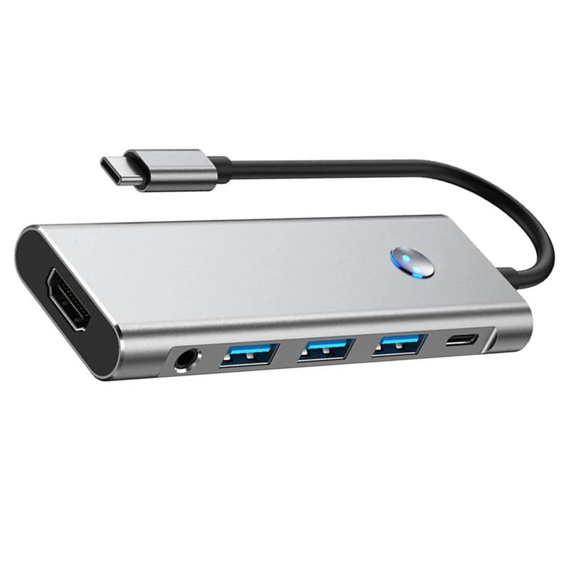 USB Docking Station with Power Supply Type-C One-Click Screen Off for Laptop 4K 60Hz Docking Station, 9-in-1 2410 Audio-PZZW