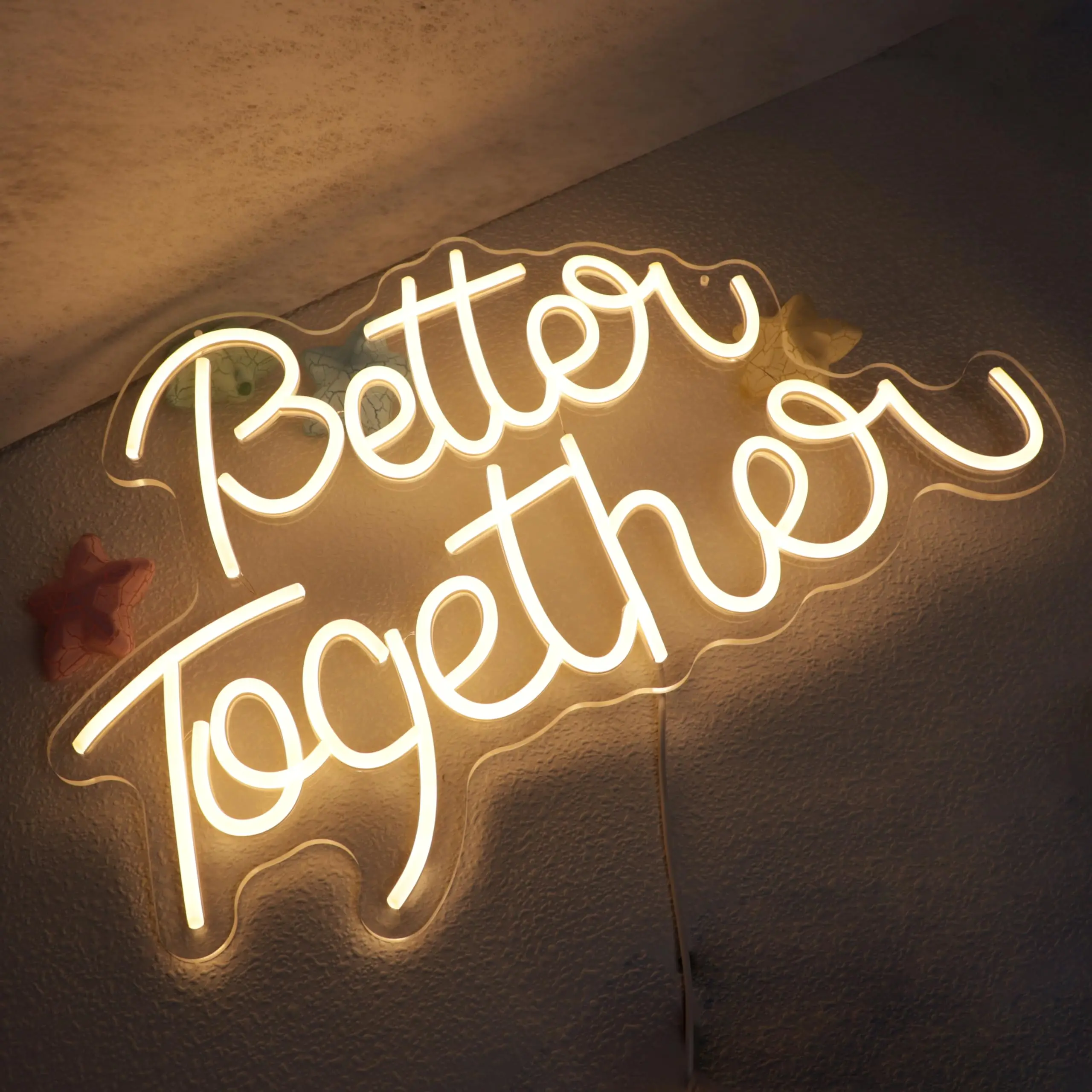Better Together Neon Sign Wedding Decorations Lights Anniversary Engagement Neon LED Sign Aesthetics Room Decorations Light