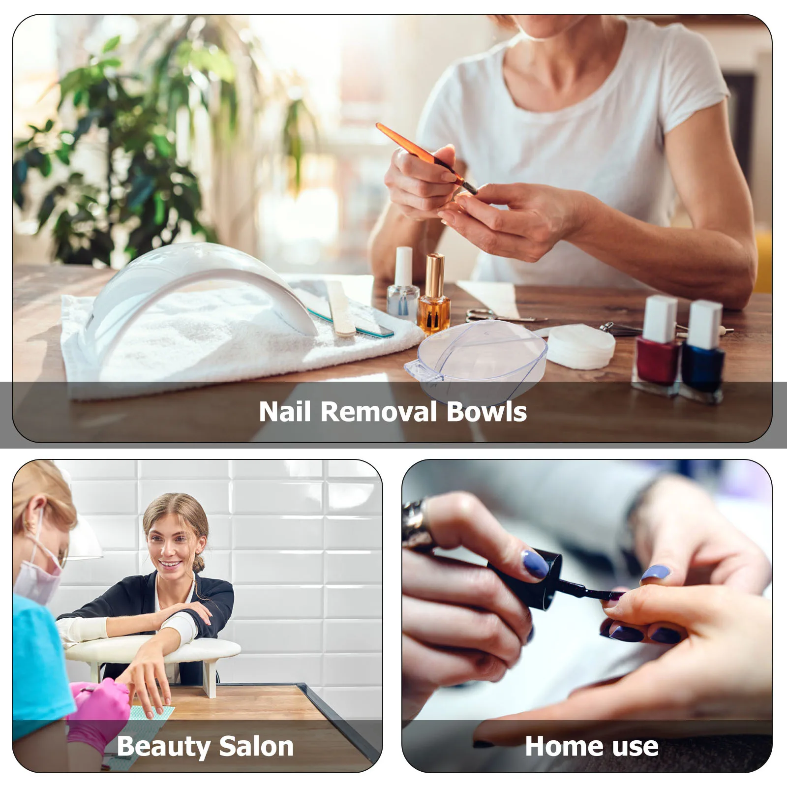 أطباق مانيكير عالية الجودة من الأكريليك، وعاء نقع الأظافر، تصميم أخدود مريح، صينية نقع يدوية، مزيل طلاء الأظافر