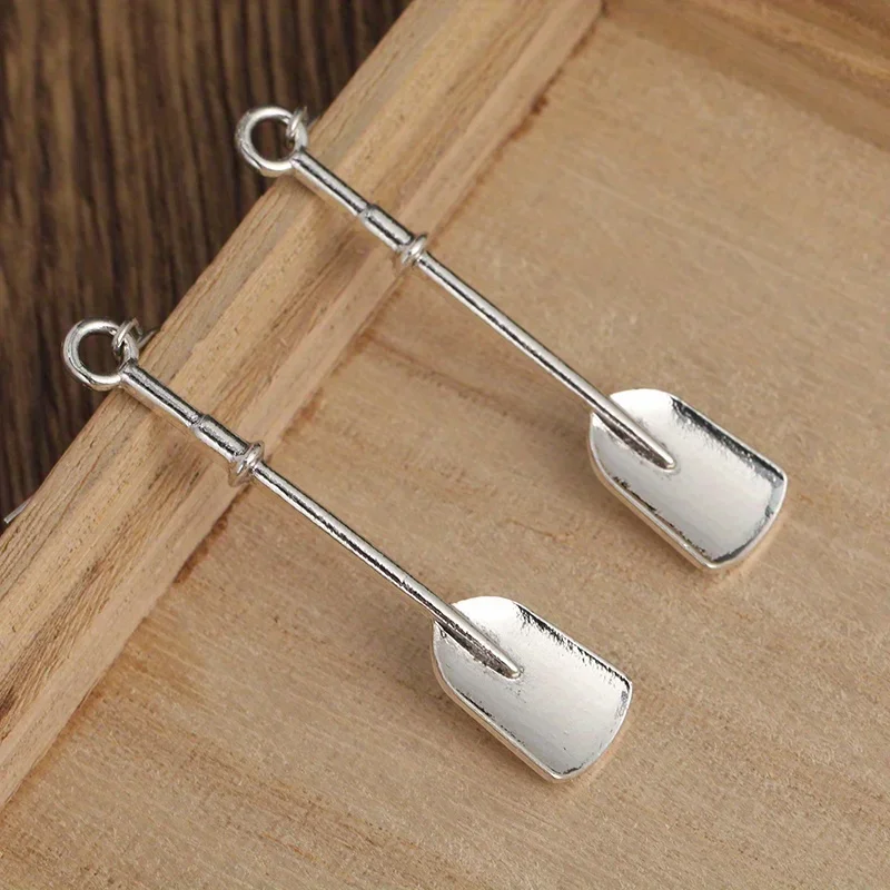 Women's Silver Paddle Earrings Vintage Metal adventure Dangle Hook earrings, oars, adventure jewelry