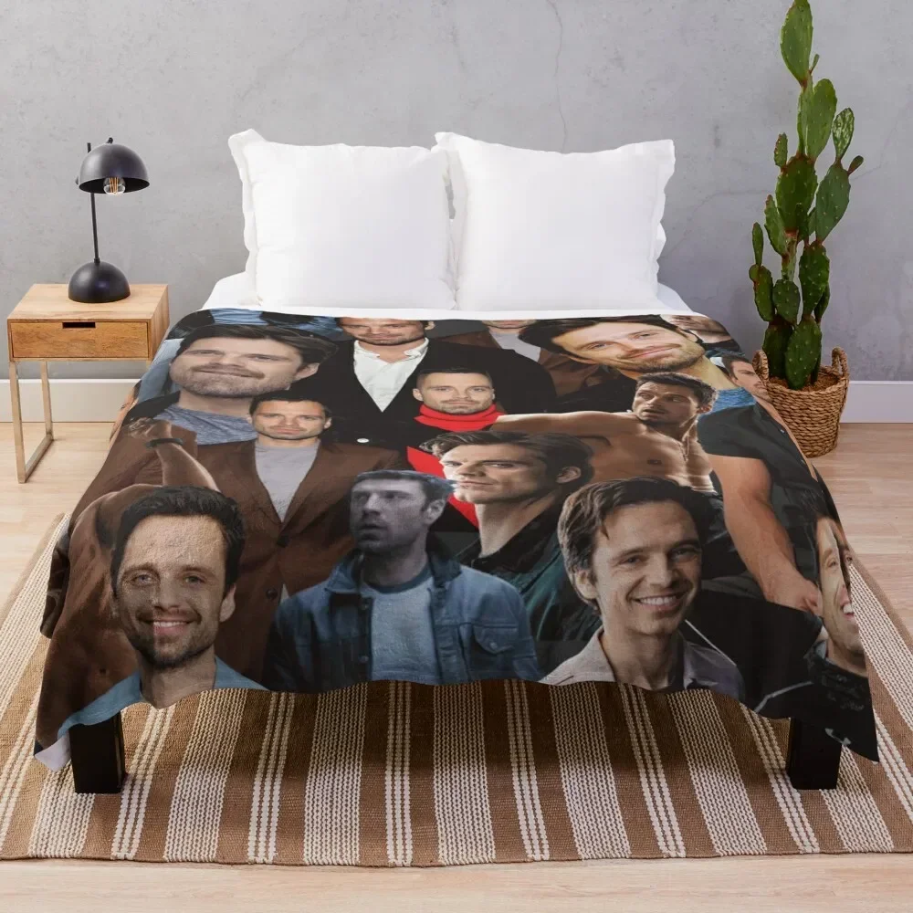 

Sebastian Stan photo collage Throw Blanket Decorative Throw Sofa for babies Blankets