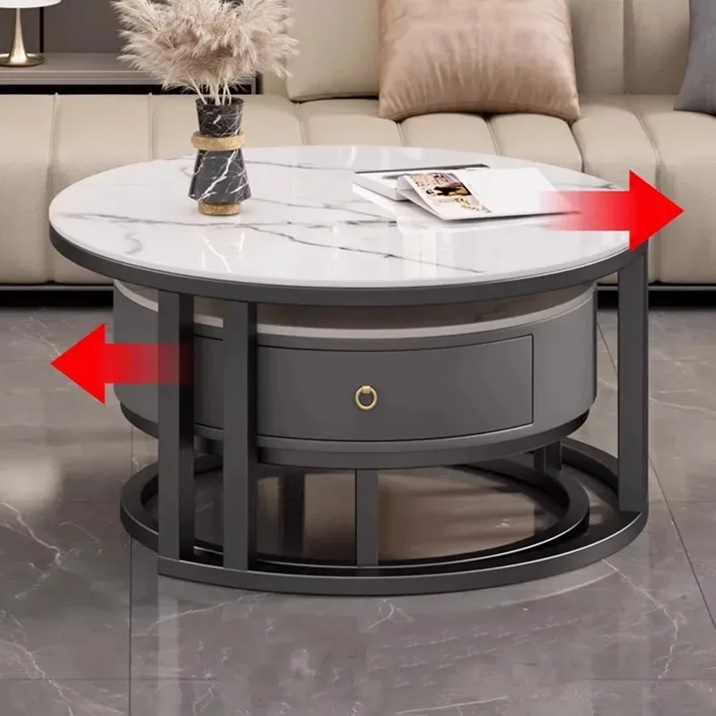 Modern Nordic Coffee Table Aesthetic Elegant Stylish Glam Side Table Space Saving Storage Folding Table Living Room Furniture