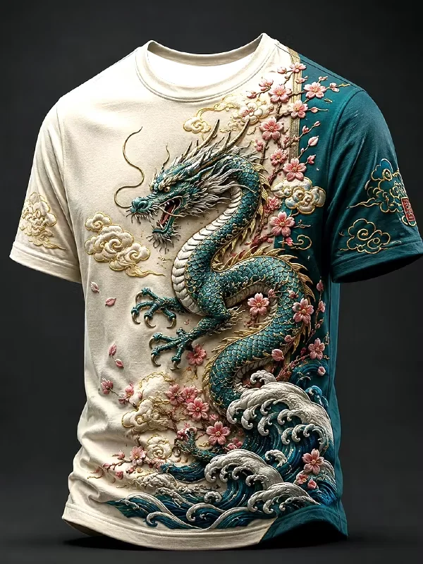 2027 Summer Men's Best-selling Japanese Samurai Culture Printed 3D Pattern Moisture-Wicking Family Version Casual T-Shirt Top