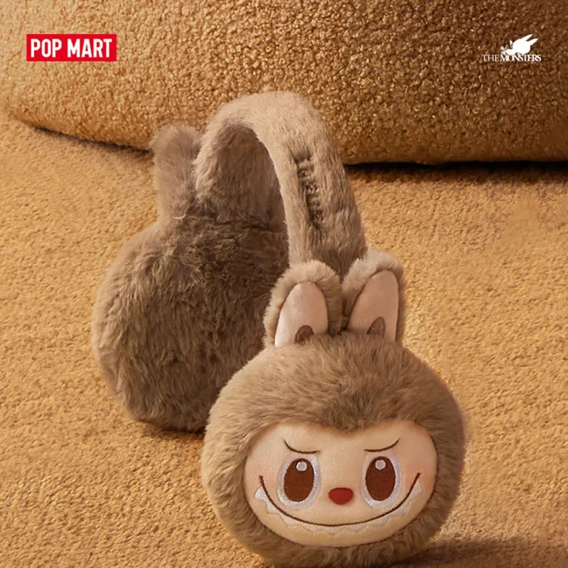 POP MART Warm Fluffy Series Labubu Earmuffs 100% Original Cute Action Anime Figure Ornaments Collection Gift