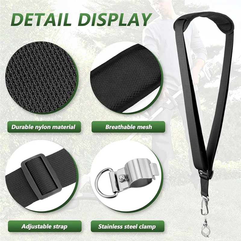 

ABJI-Universal Weed Eater Shoulder Strap- String Trimmer Strap For EGO Stihl Ryobi Kobalt Echo Toro T