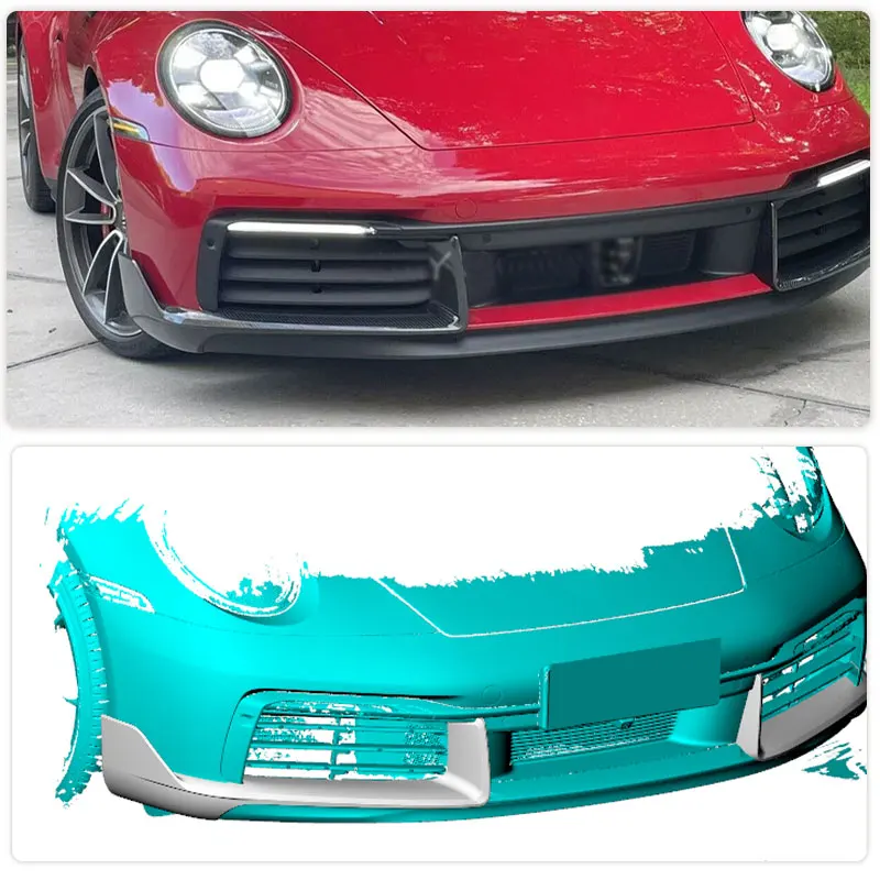 Car Front Bumper Splitters for Porsche 911 992 Standard 2-Door 2019 2020 Prepreg Dry Carbon Front Splitters Lip Apron Trims