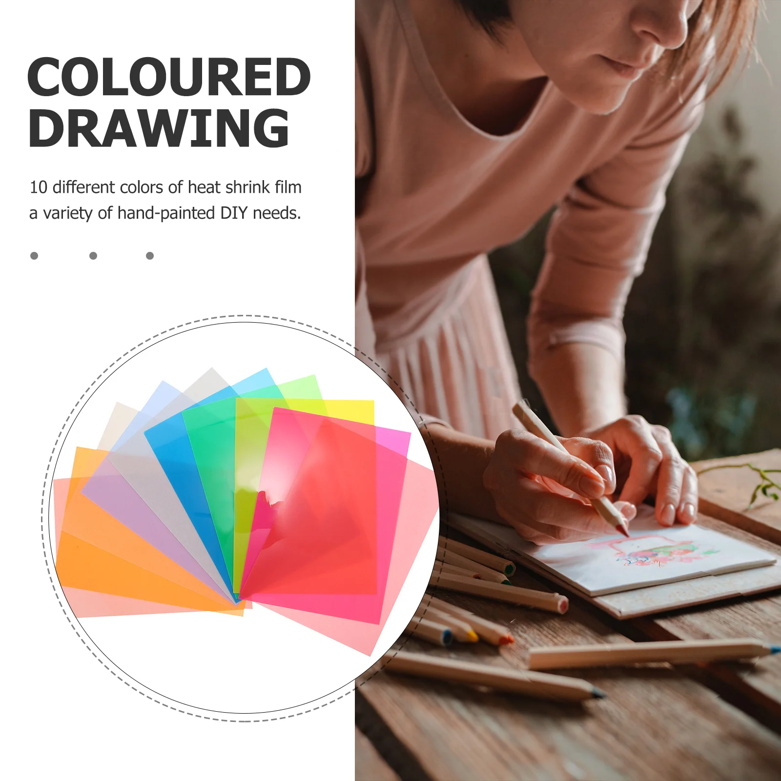 

10Pcs Heat Shrink Sheets Keychain Material Clear Smooth DIY Craft Supply for Keychains Ornaments Festival Decoration Shrink Art