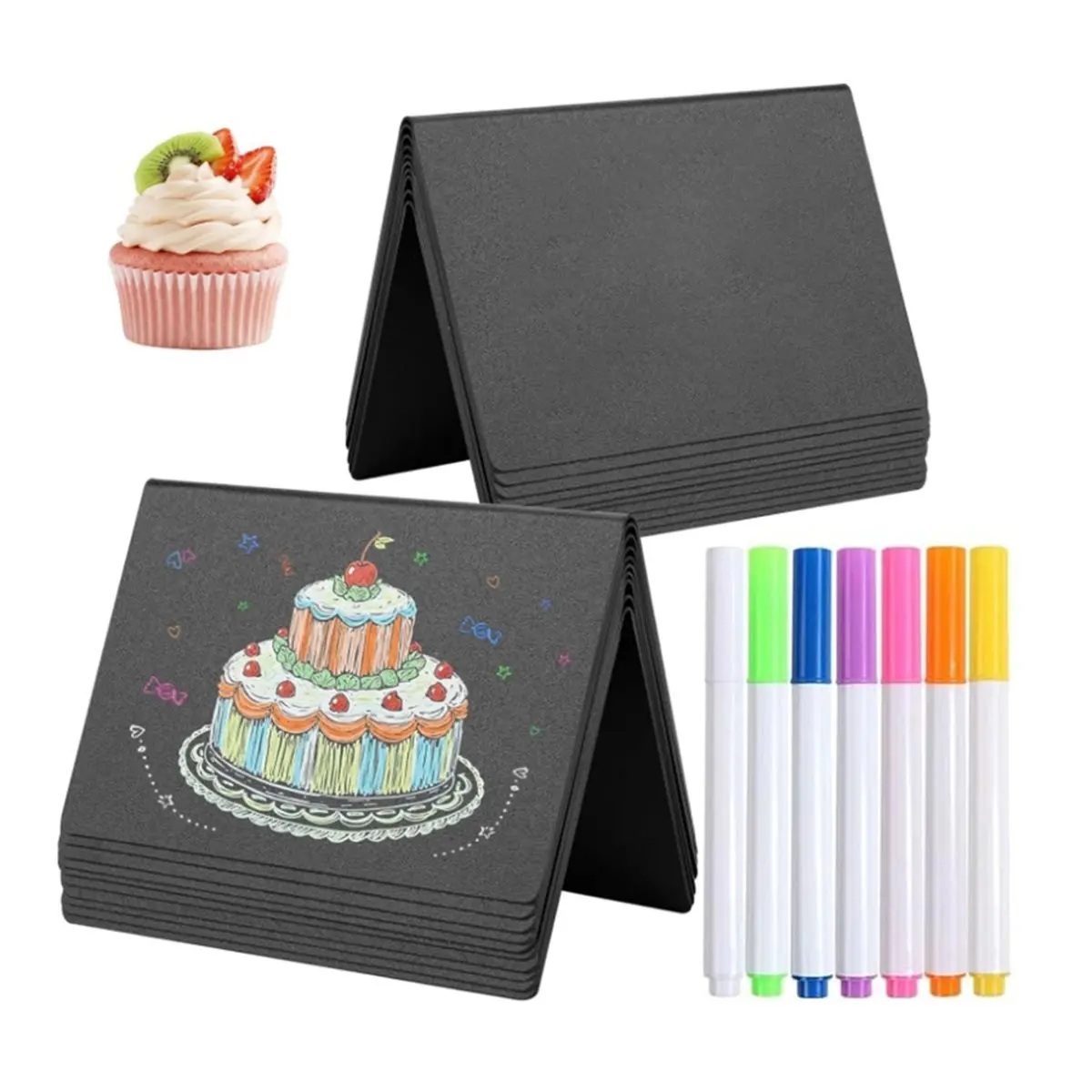 【New User-Coupon!】30pcs Chalkboard Small for Labelling,V-Shape Small Boards for Price Labels, Buffet Signs, Place Cards,for Wedd