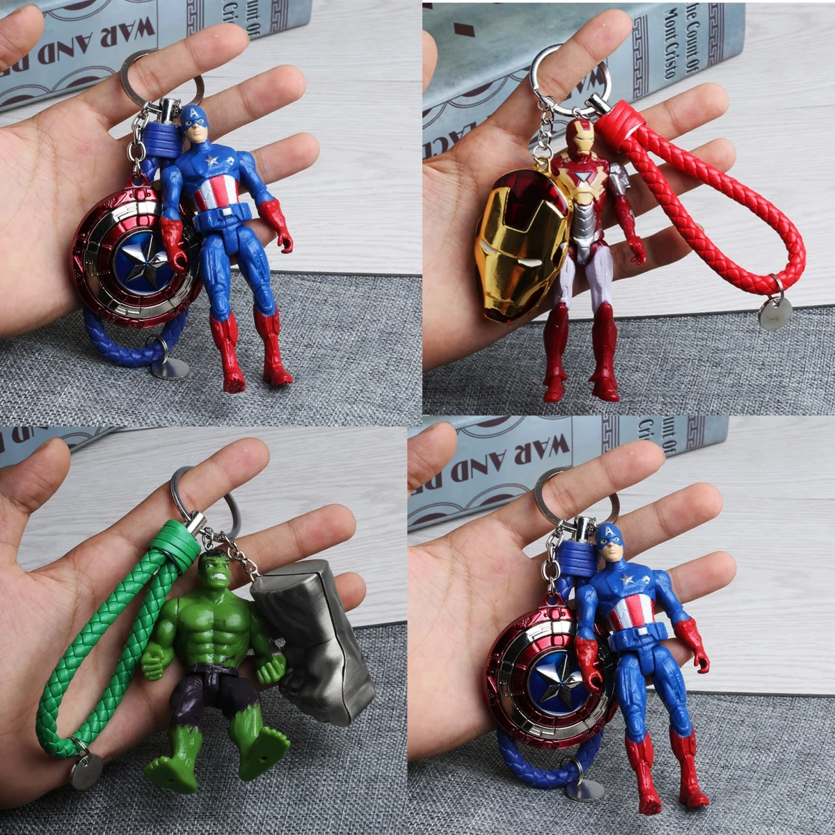 

marvel Avengers Keychain Cartoon Doll Keychain Metal Shield Doll Keyring Iron Man Toys Men and Women Birthday Gift Halloween