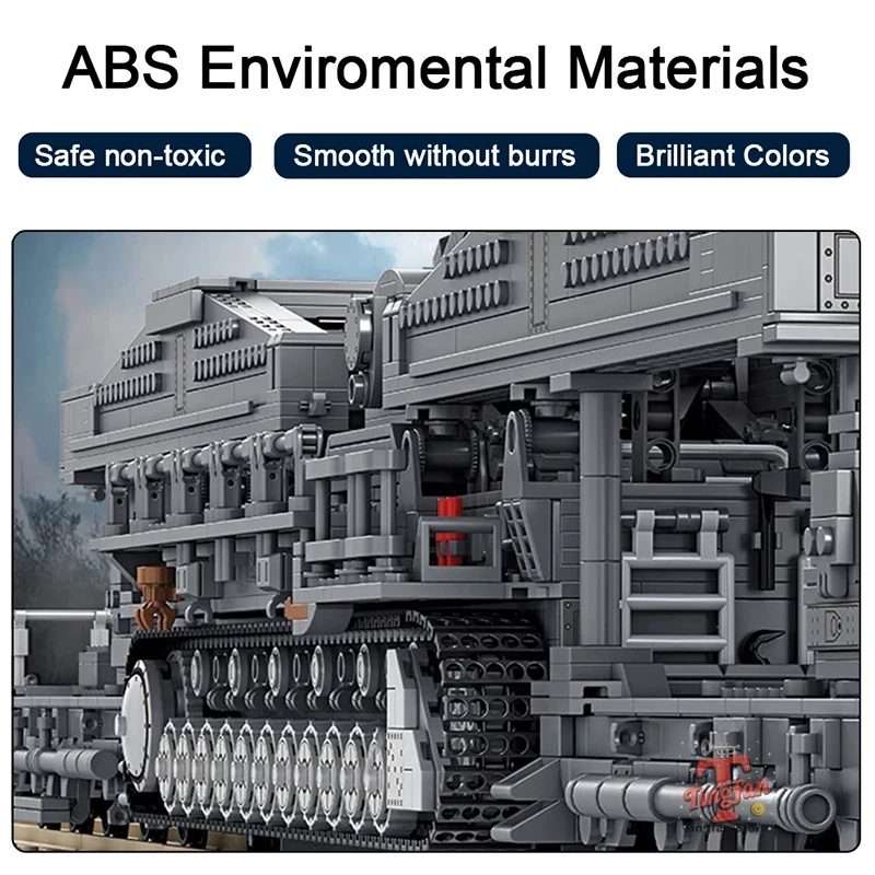 WW2 Carro Armato Militare Serie Grande Mortarlo Karl Tedesco Building Blocks Modello MOC Soldato dell'Esercito Bambini Giocattoli FAI DA TE Ragazzi Regalo Di Compleanno