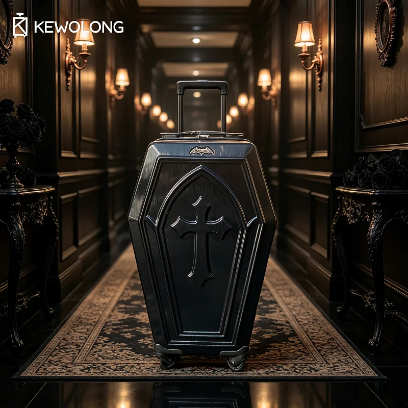 Luggage Cover Protector - Gothic Coffin Design Rolling Suitcase 20in