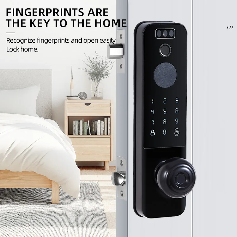 Serratura intelligente integrata di sicurezza in lega di alluminio a doppia lingua di vendita calda del produttore standard statunitense Funzionamento facile per porte in legno