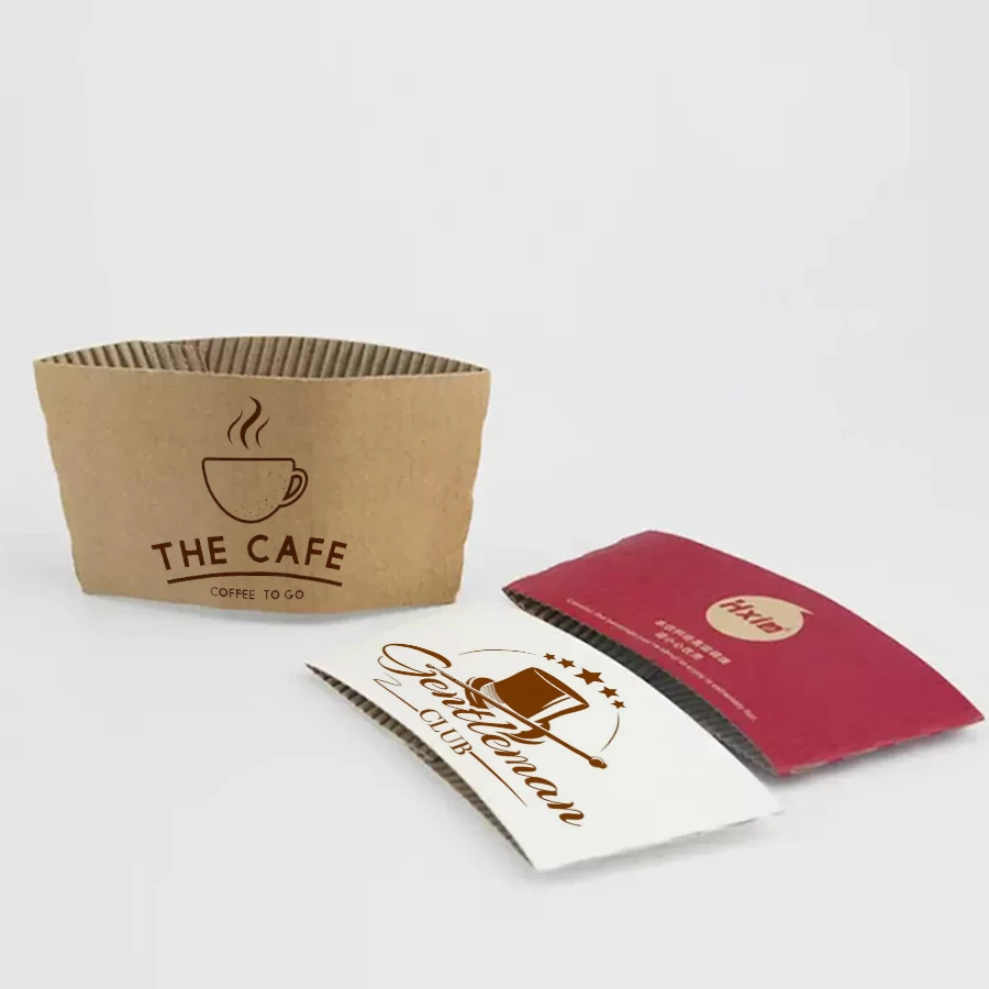 Customized Logo Heat Insulation Ring For Milk Tea Cup Sleeves,Anti-Scald Universal Coffee Paper Cups For Christmas