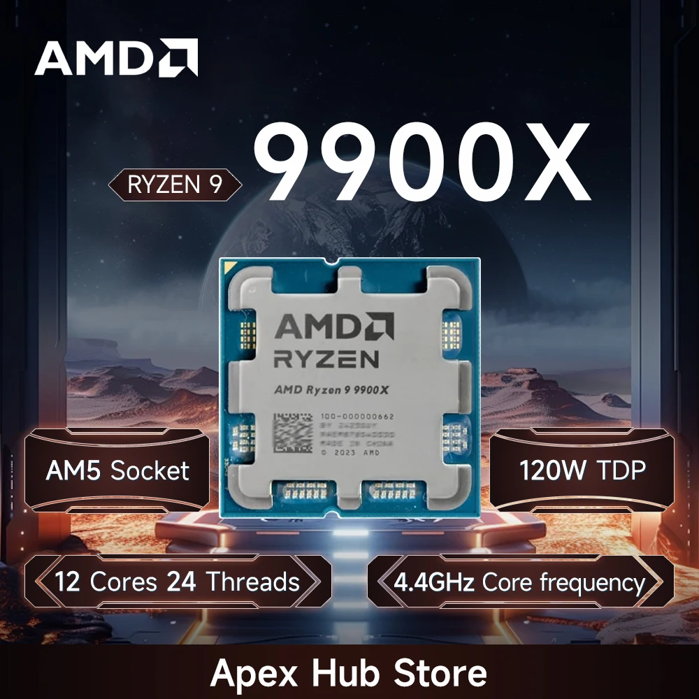 

NEW AMD Ryzen 9 9900X L3=64M 4NM DDR5 Processor 120W 4.4GHz 12-Core 24-Thread R9 9900X Socket AM5 New Without Fan