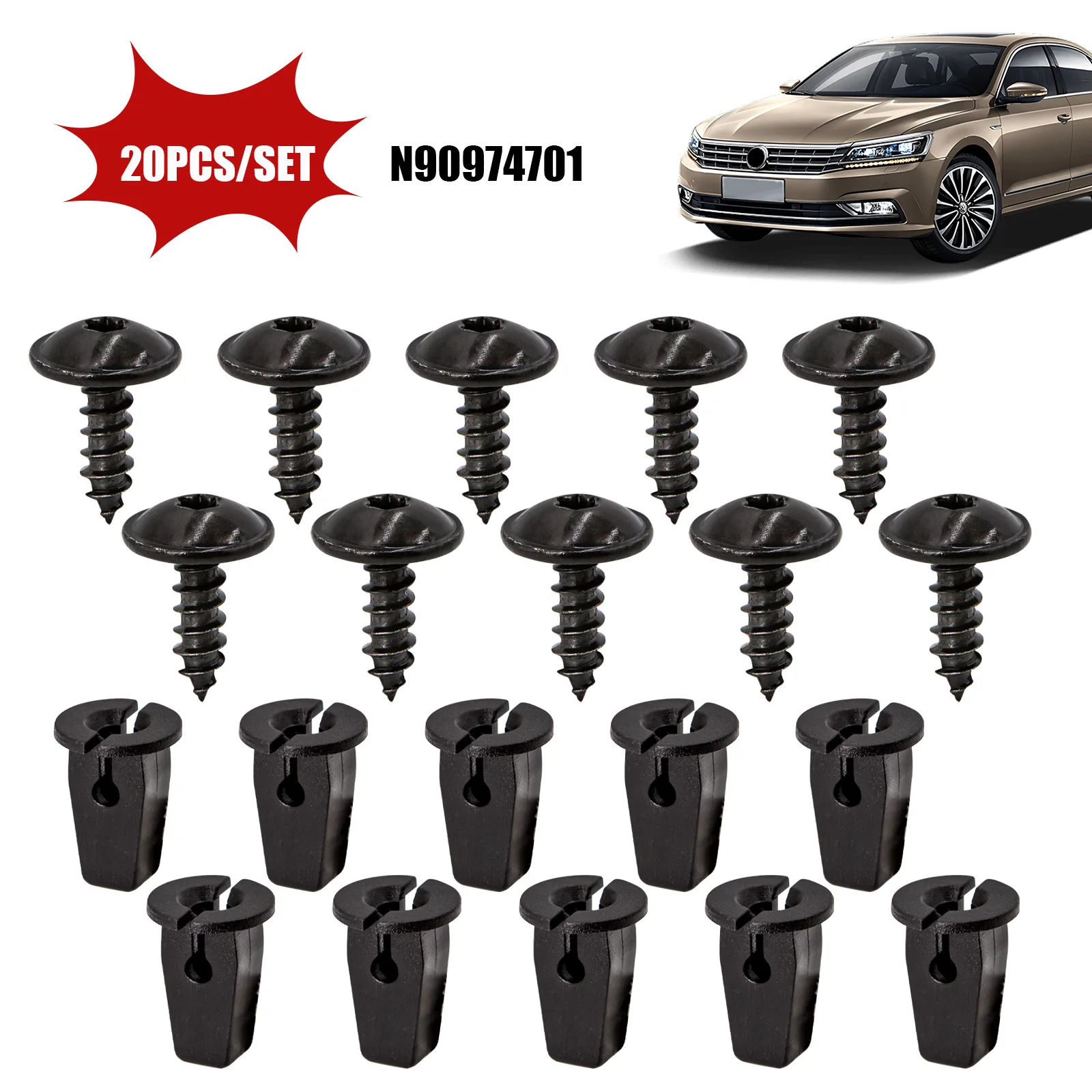 

20pcs Undertray Splash Guard Fender Wheel Arch Torx Screw Bolt Fastener Clips For Passat B5 B6 B7 CC Golf MK6 Tiguan Touran Polo