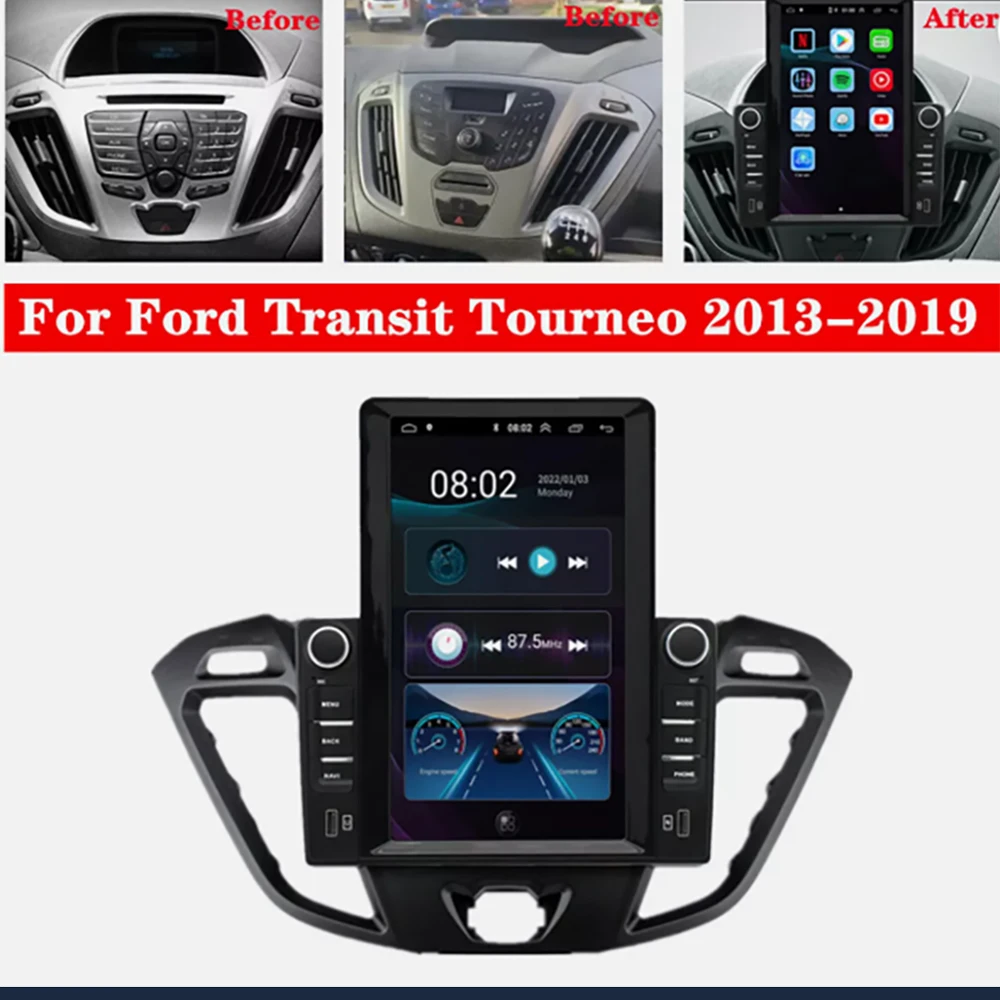 Navi Head Car Stereo Multimedia Video Player GPS Navigation 9.7'' with CarPlay Android Auto for Transit/Tourneo Custom 2012-2021