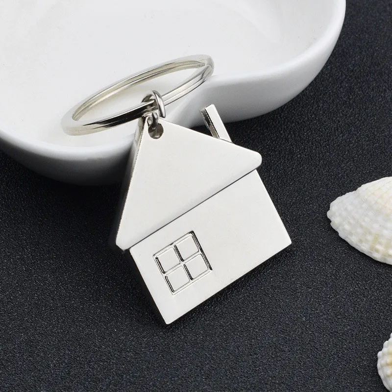 Creative Cute Love House Keychain Metal Simple Keyring Personality Car Key Chain Gifts New in 2023 Free Shipping