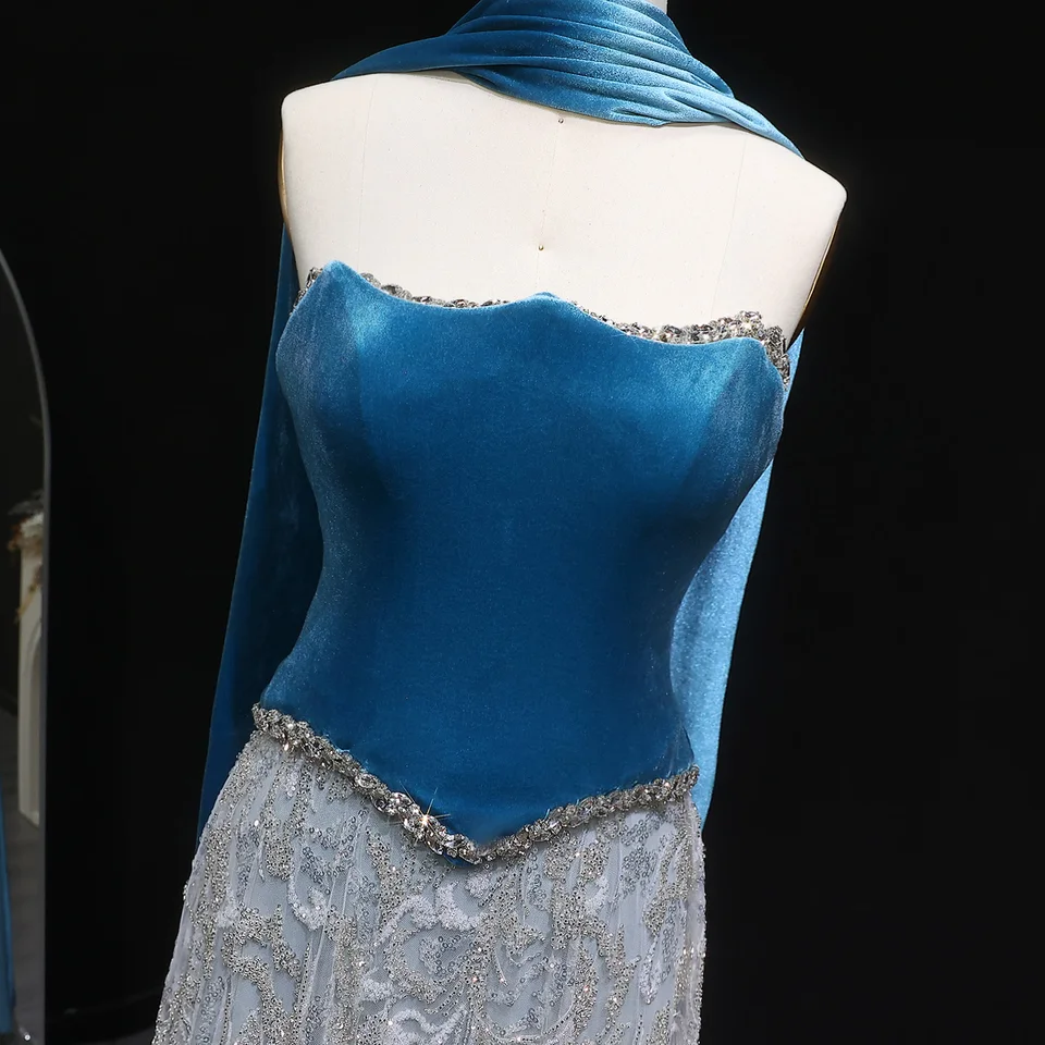 light blue high low dress Anastasia Maxi Dress Short Sleeve 24 / Navy Sequin / Nylon