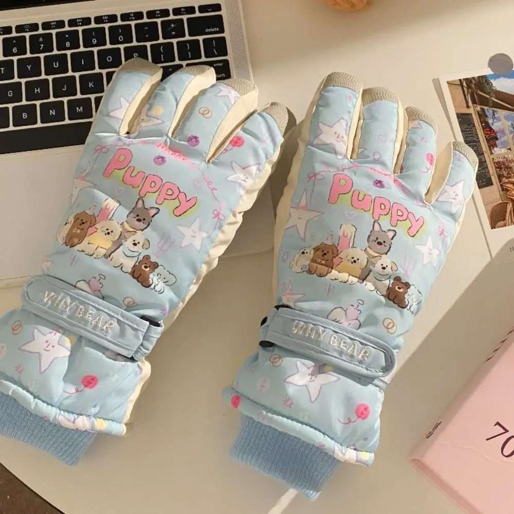 Fashion Cute Cartoon Puppy Gloves Dog Thicken Ski Gloves Windproof Warm Winter Gloves Riding