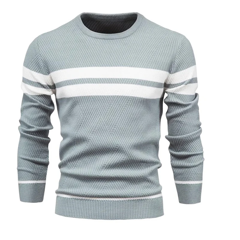 

Autumn And Winter Fashion Men Clothing Tight Height Elastic Long Sleeve Knitwear Fine Wool Wear-Resistant 8-Color Pullover 2024