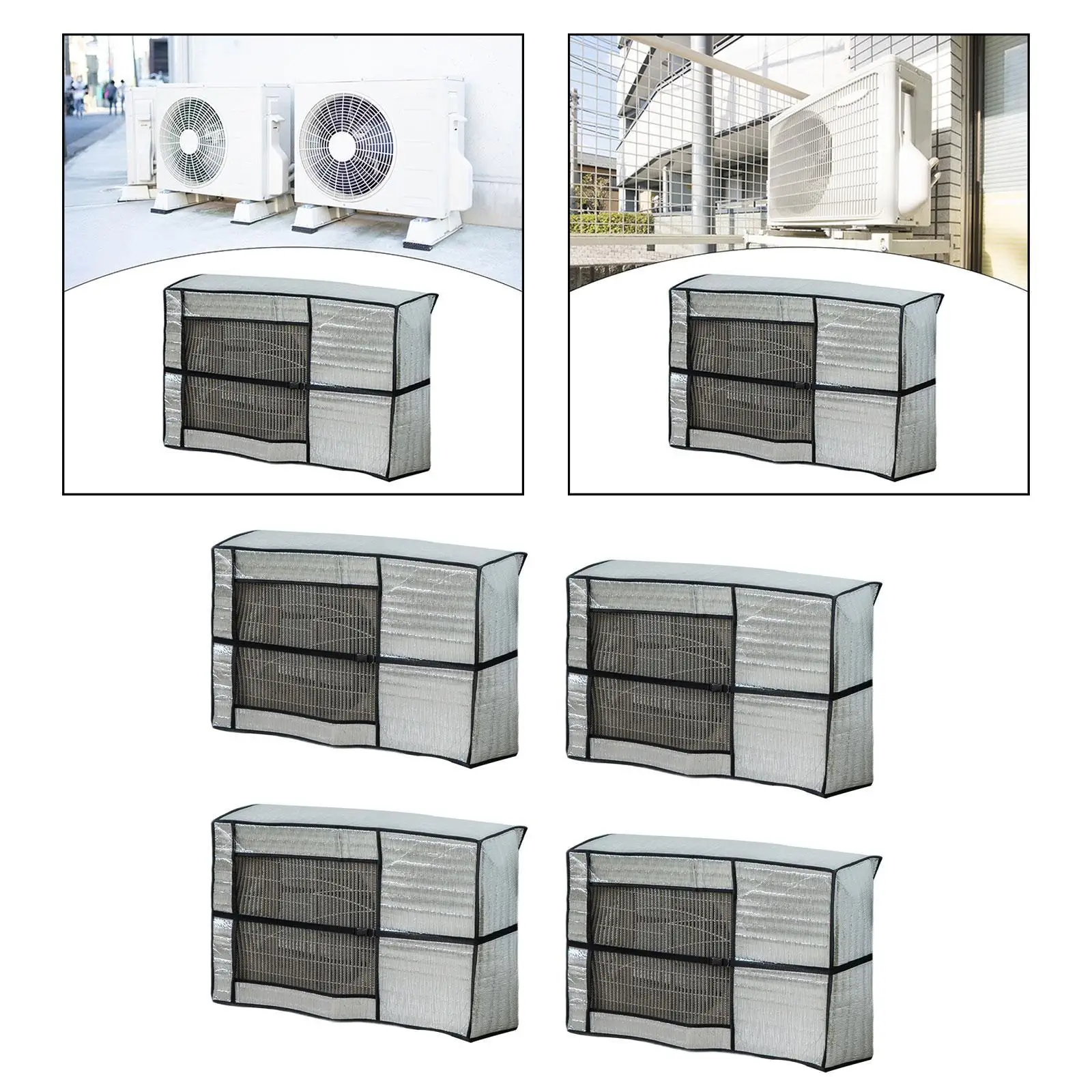 Window Air Conditioner Cover Air Conditioner Defender Heat Insulation Cover Waterproof with Adjustable Strap for Window Units