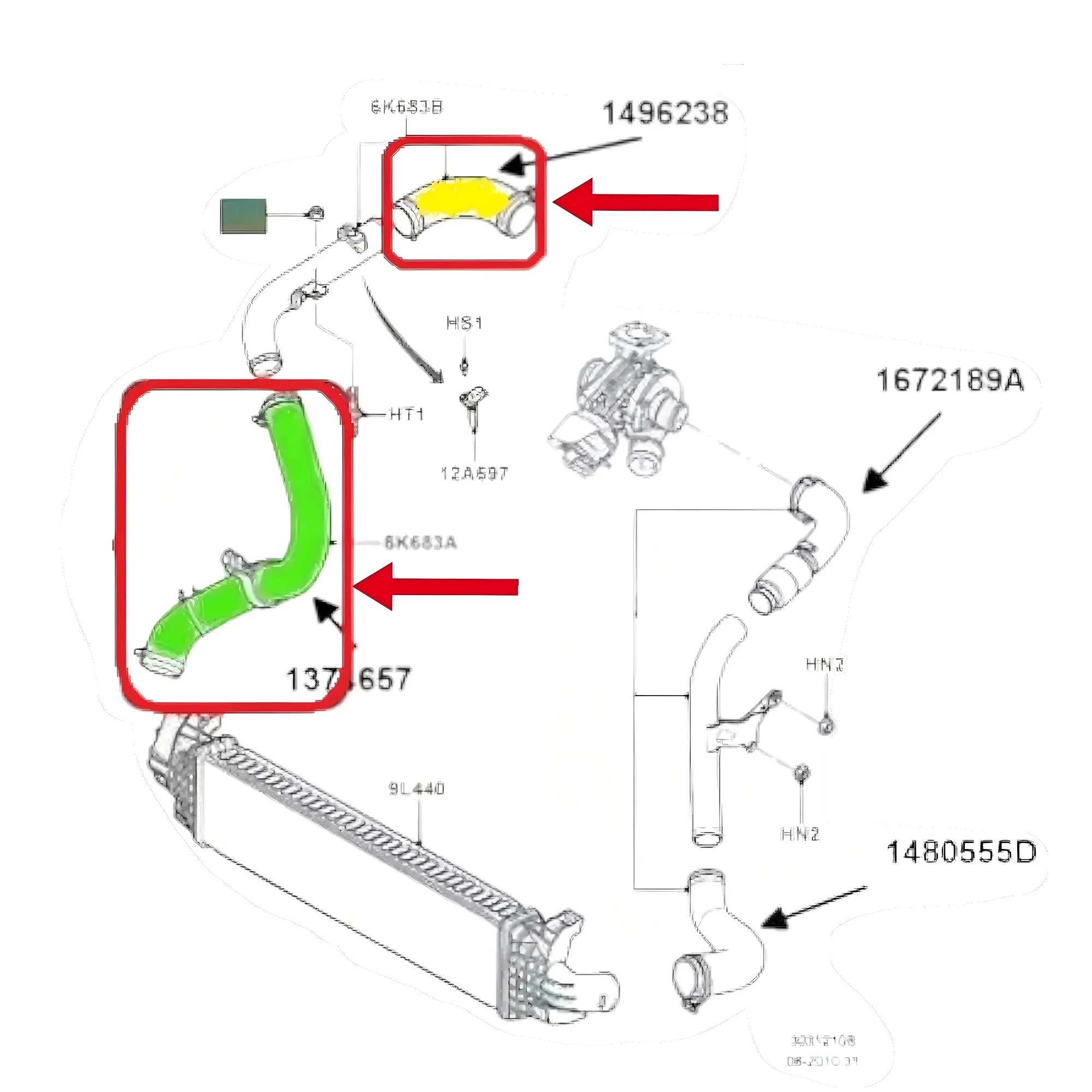 Tuyau de refroidissement SJBOB pour Ford Focus MK2 c-max 2008 TDCi, Kit de tuyaux de refroidisseur intermédiaire en Silicone pour voiture, CHAMPION de refroidissement, 2004 – 2011 2010 2009