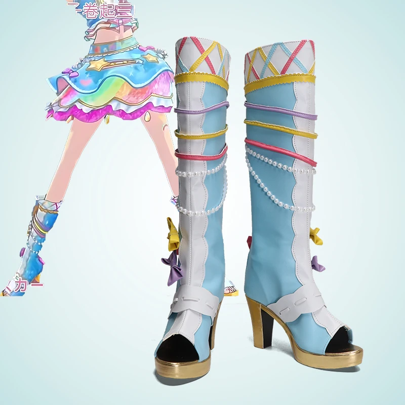 

Aikatsu Stars Nijino Yume Обувь для косплея Сапоги Игра Аниме Хэллоуин Карнавал Сапоги на заказ