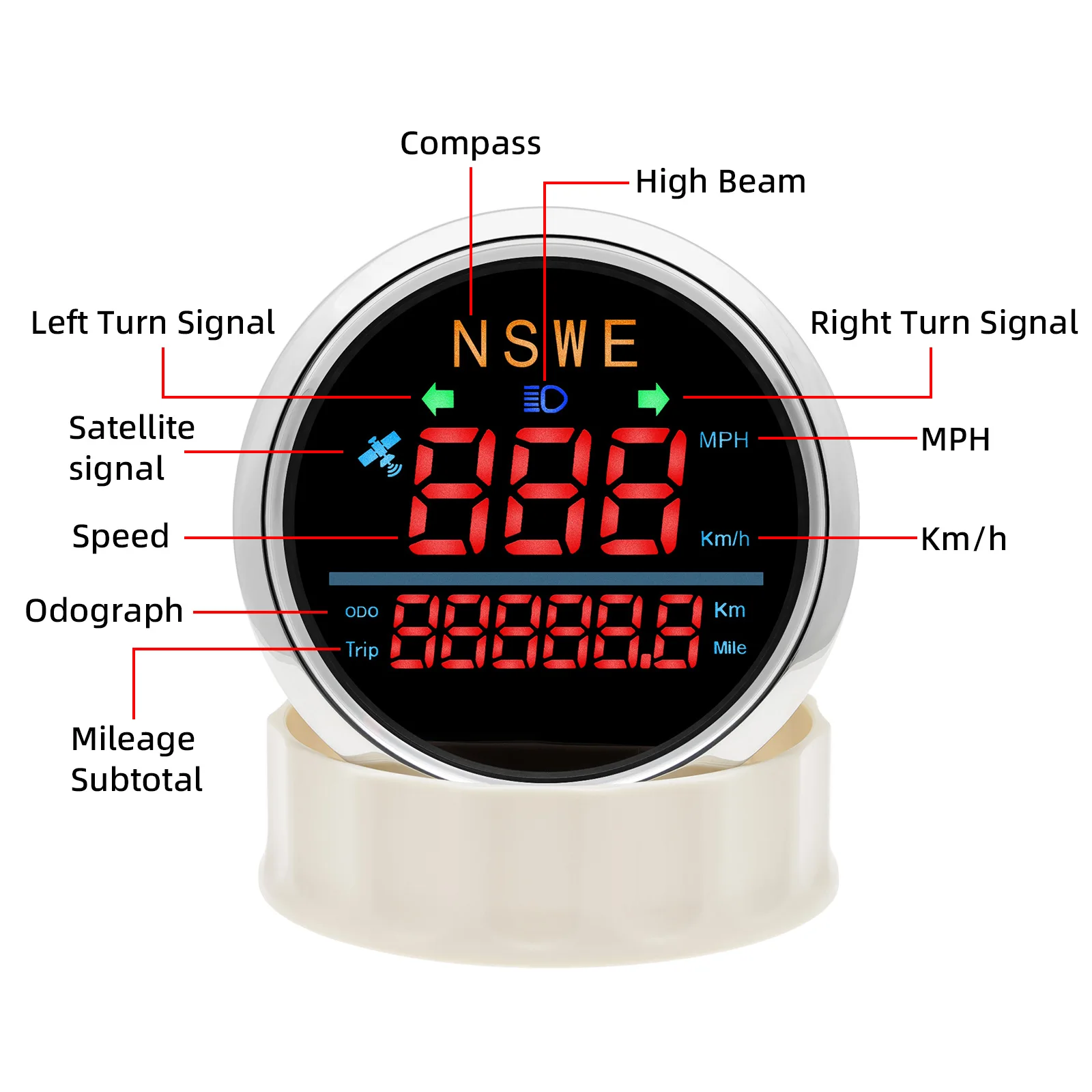 Universal 85MM Digital GPS Speedometer For Car Truck Boat Motorcycle With Turn Signals KMH MPH Speed Gauge Waterproof Customized