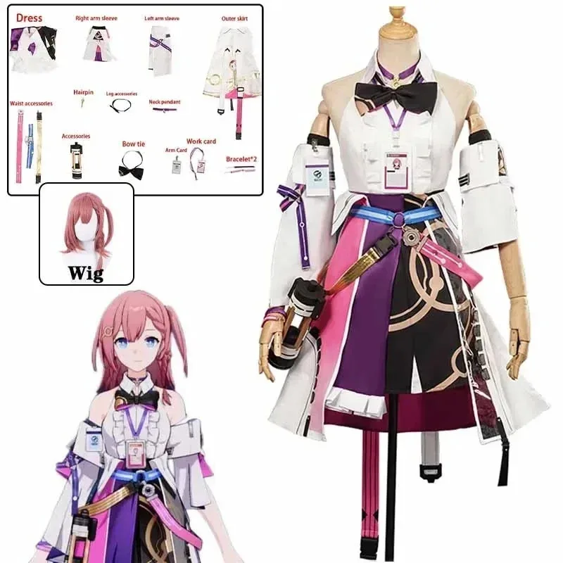 

Game Honkai Star Rail Cosplay Costume Anime Honkai Asta Cosplay Clothing and Wigs Purple Suit for Asta Cospaly