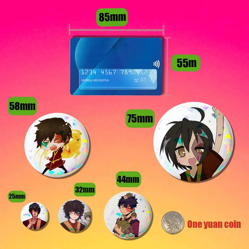 For Zuko Enamel Pin Badge Round Metal Button Brooch Gift 58mm Custom Hat Ita Bag Pins