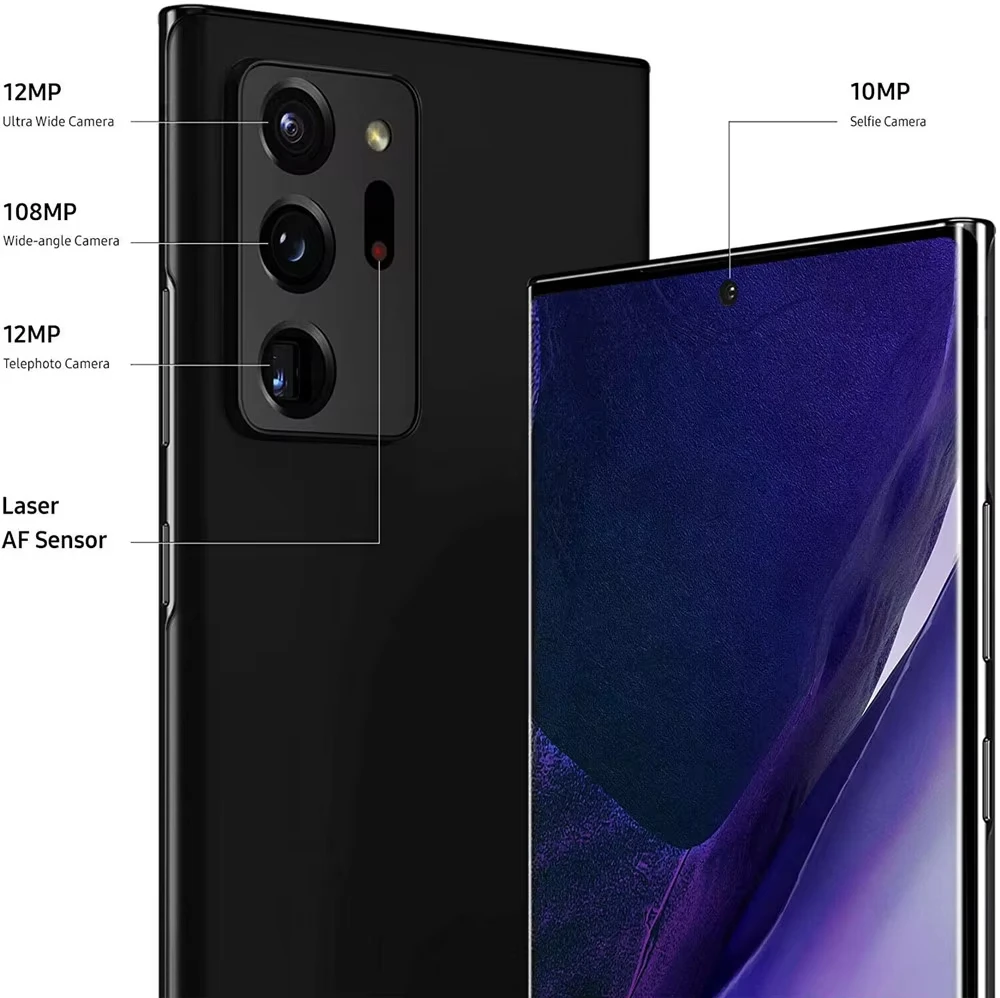 هاتف Samsung Galaxy Note20 Ultra 5G Note20U N986U1 ثنائي الشريحة ROM 256/512GB ثماني النواة 6.9 بوصة Snapdragon هاتف محمول أندرويد أصلي