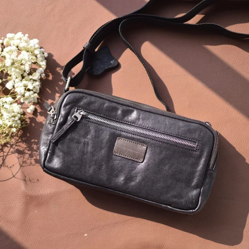 

AETOO Original design Women's Bag Leather Shoulder Bag Horizontal head layer plant tanned cow leather crossbody bag Japanese pil