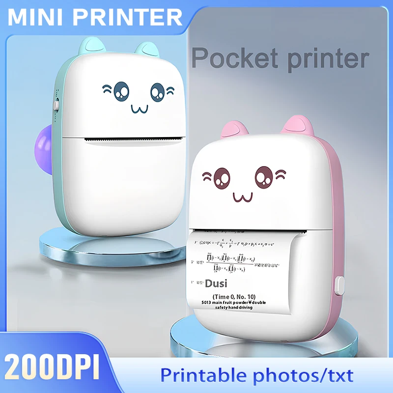 

Portable Mini Pocket Printer Text and Photo Printing,200 DPI, Gift & Toys