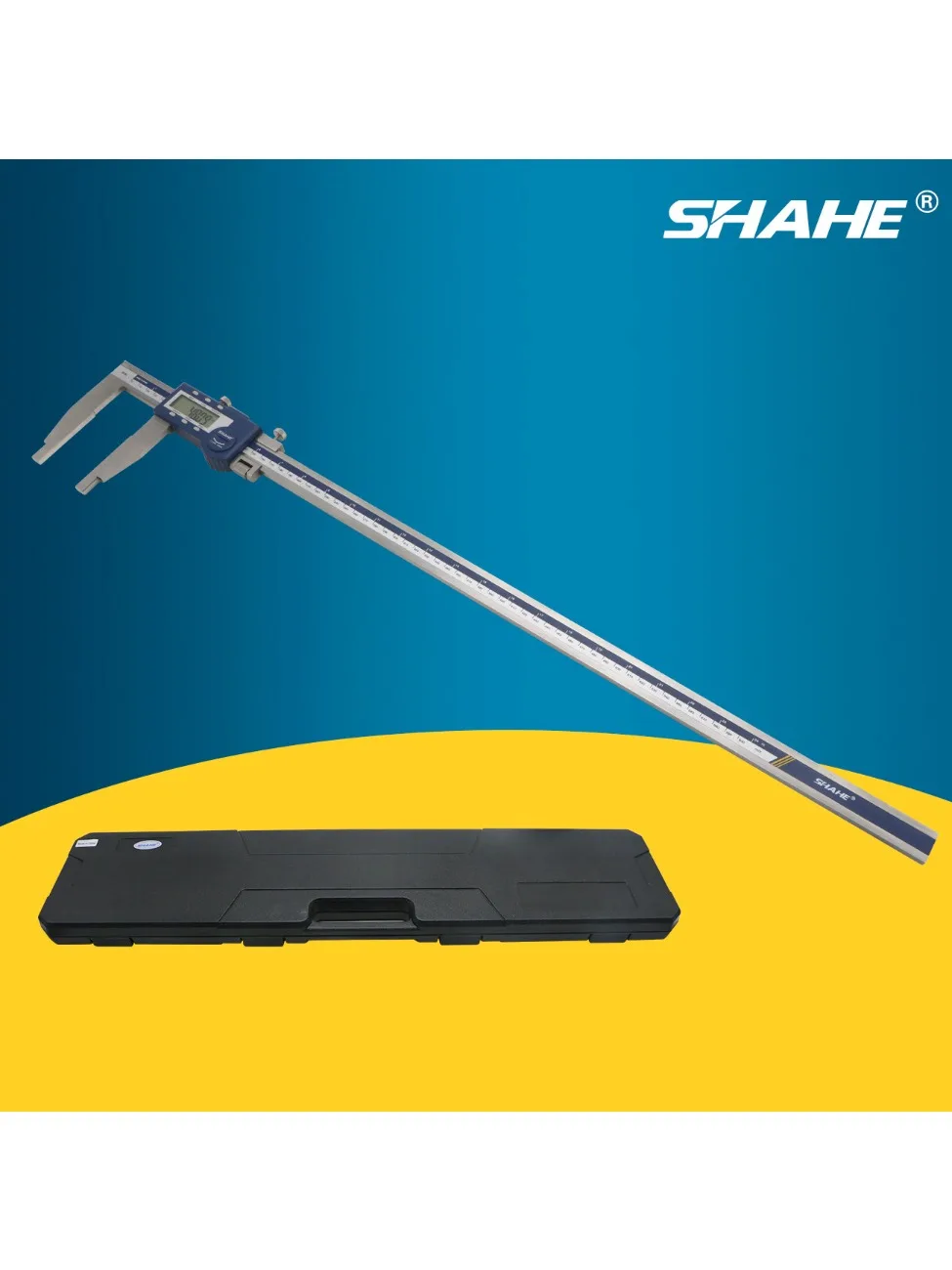 SHAHE 500/600 mm zware digitale schuifmaat met lange kaak, IP54 roestvrijstalen elektronische schuifmaat meetinstrument - afbeelding 2