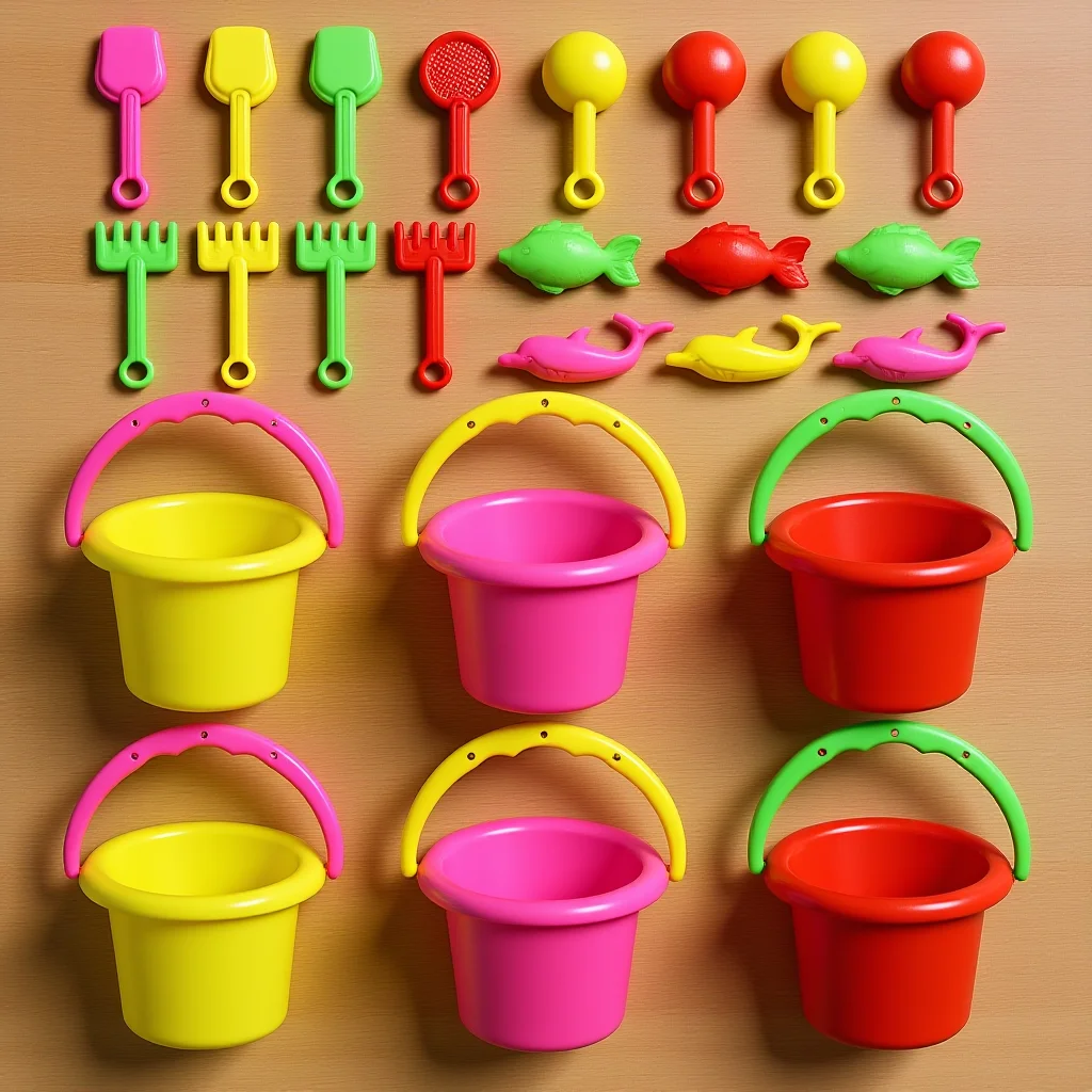 24Pcs Kids Sand Bucket Set – Portable Lightweight Beach Toys for Fine Motor Skills & Outdoor Sand Play