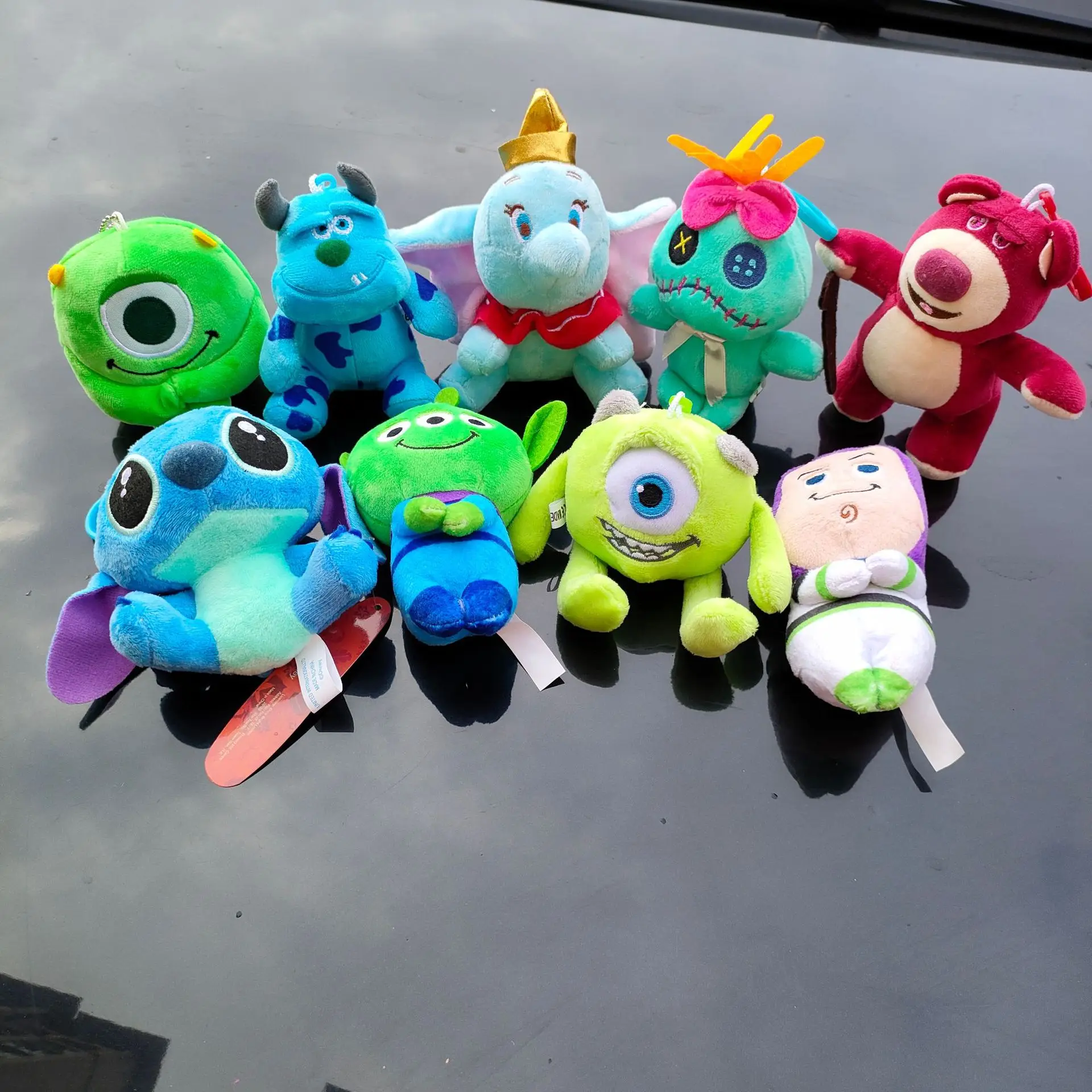 

Disney Stitch Lotso Plush Toys Keychain Bag Backpack Pendant Story Alien Sullivan Cartoon Stuffed Doll Key Ring Toys Kids Gift
