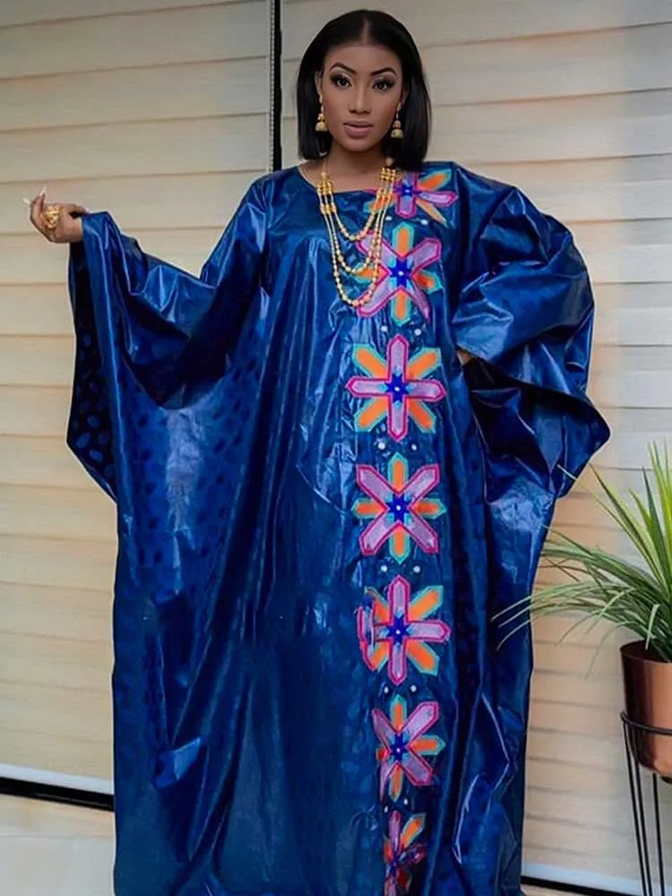 

Plus Size African Traditional Attire Elegant Bazin Style Custom Dress for Wedding Cultural Festival Formal Wear