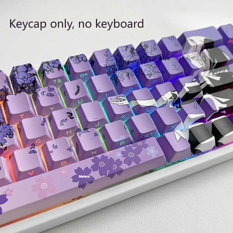 Mechanical Keyboard Keycaps Machima 129 Key Side Engraved Translucent Keycaps Heat Sublimation Process Pbt Material Keycaps