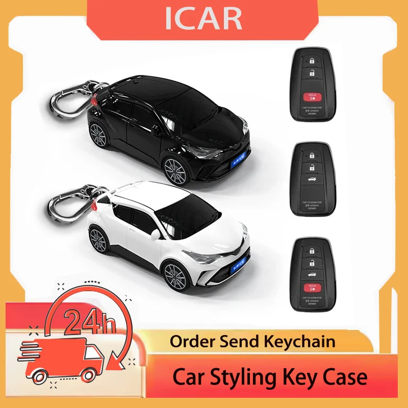 Car Styling for TOYOTA Ch R Chr Models for Corolla Hatchback Land Cruiser Camry 2 3 Button  Smart Key Case Cover Fob Accessories