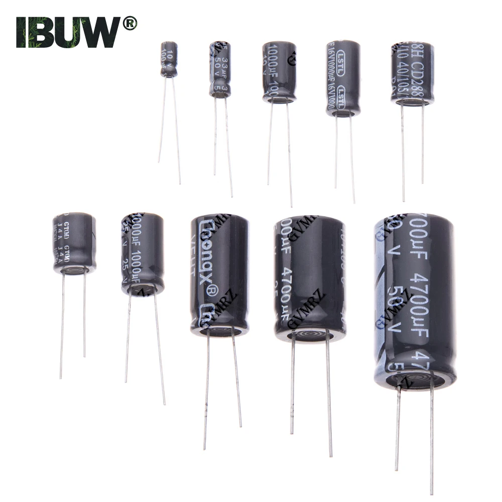 

1UF 2.2UF 4.7UF 10UF Electrolytic Capacitor 1000UF 22UF 33UF 47UF 470UF 100UF 220UF 25V 35V 50V 10V 16V 6.3V