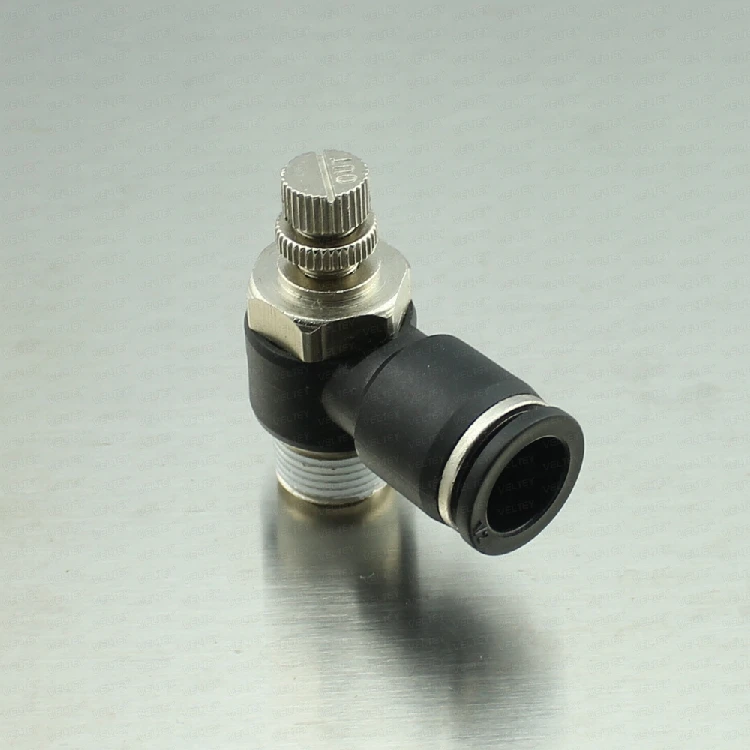 Air Angle Flow Control Valve Tube OD 1/4 X NPT 1/8