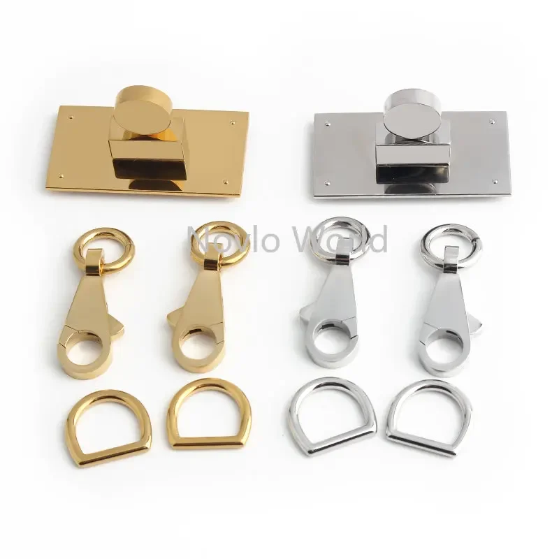 Imagem -03 - Ouro Prata Durável Marca Metal Turn Locks para Bolsas Femininas Bolsa Tote Bags Fecho Fivelas Faça Você Mesmo Acessórios de Ferragem