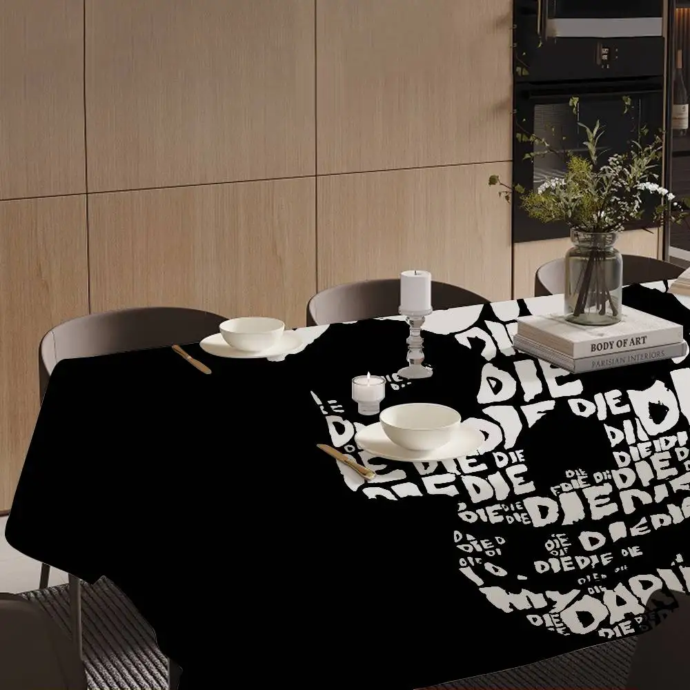 Die Die My Darling Misfits Table Cloth Polyester Print Waterproof Oilproof Rectangular Party Table Cover Tablecloth Picnic Mat