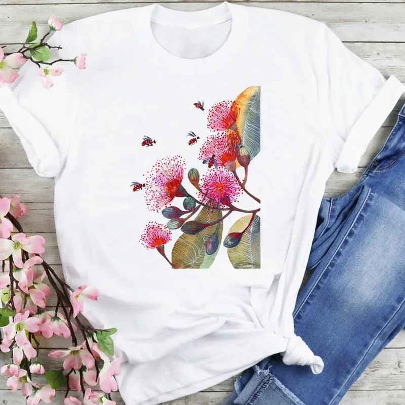 

New Fashionable Butterfly Watercolor Summer Women's T-shirt From The 1990s, A Cartoon Printed Top for Women Graphic T Shirts