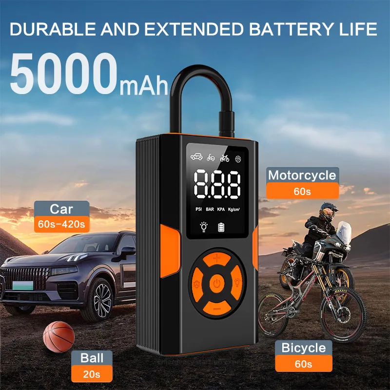 

Портативный автомобильный компрессор 5000 мАч с давлением 150 PSI, пусковое устройство для автомобиля MQ01, внешний аккумулятор 12В