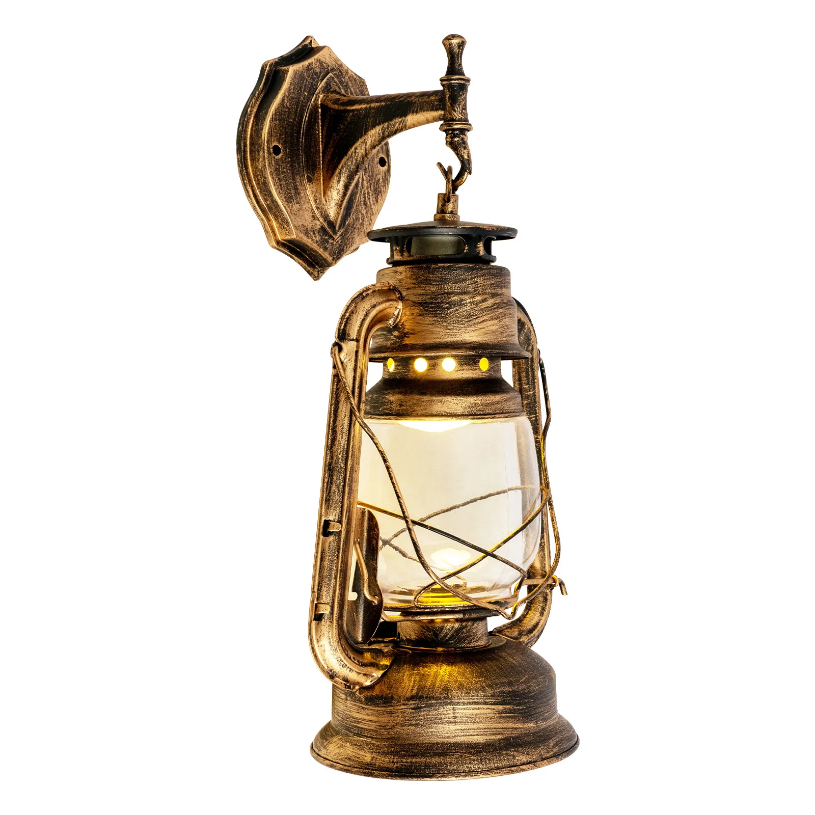 

Retro Brass Wall Light with Wide Voltage Range for Indoor Lighting and Home Decoration,Vintage Wall Lamp (Size:18*18*38cm)